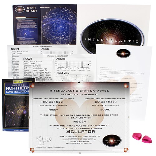 Name a Star - Lovers Two Stars - Perfect Gift